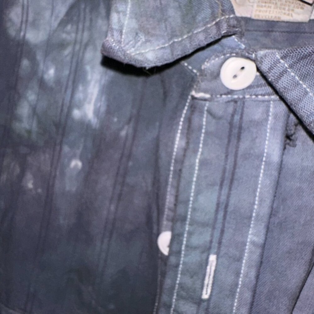 Grunge Banana Republic Shirt Button Up Collar Size Large Blue Tied Dyed Cotton - Picture 3 of 7